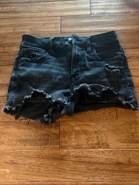 American Eagle Outfitters Black Distressed Denim Cutoff Shorts